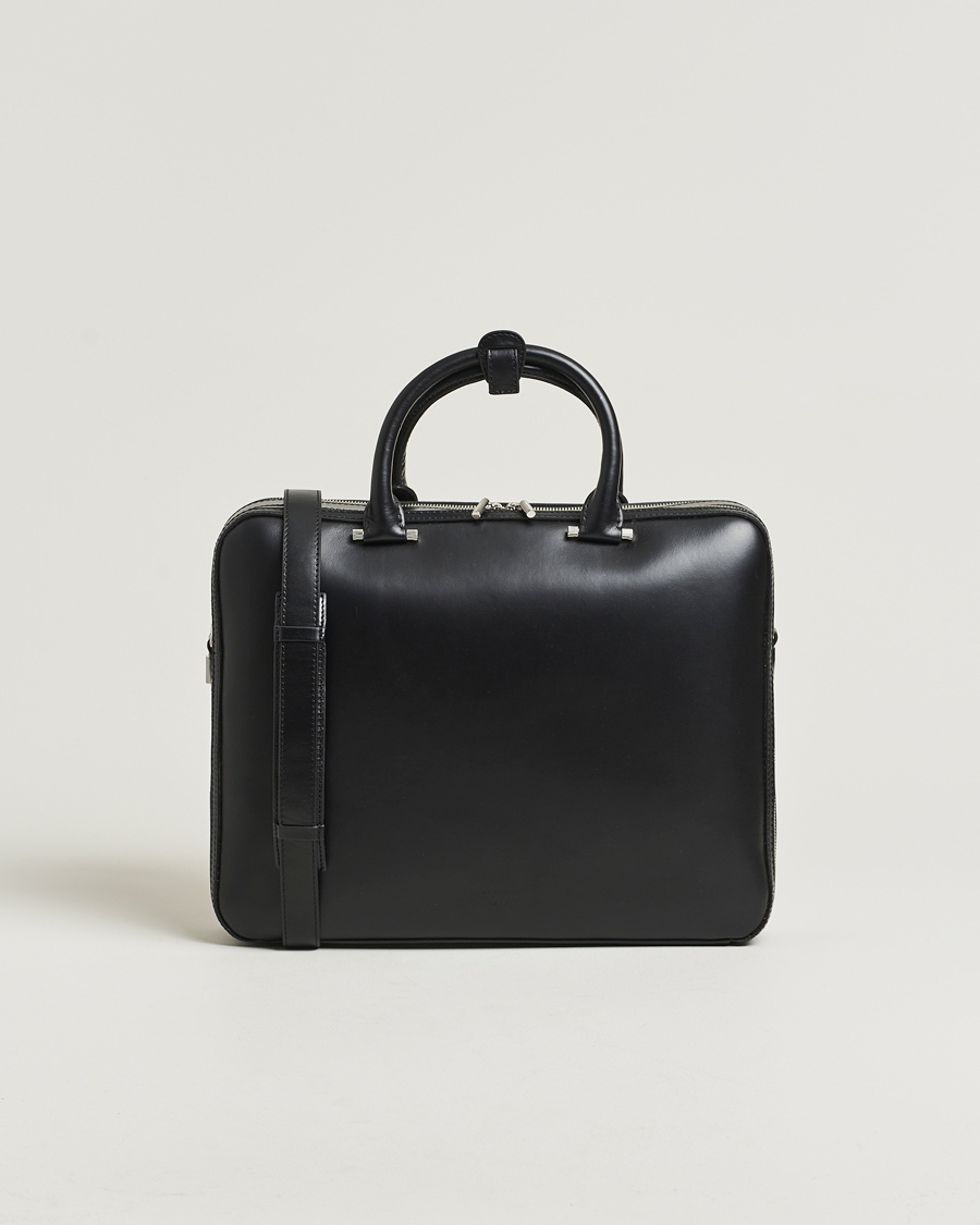 Mies | Laukut | Tiger of Sweden | Valise Smooth Leather Double Zip Briefcase Black