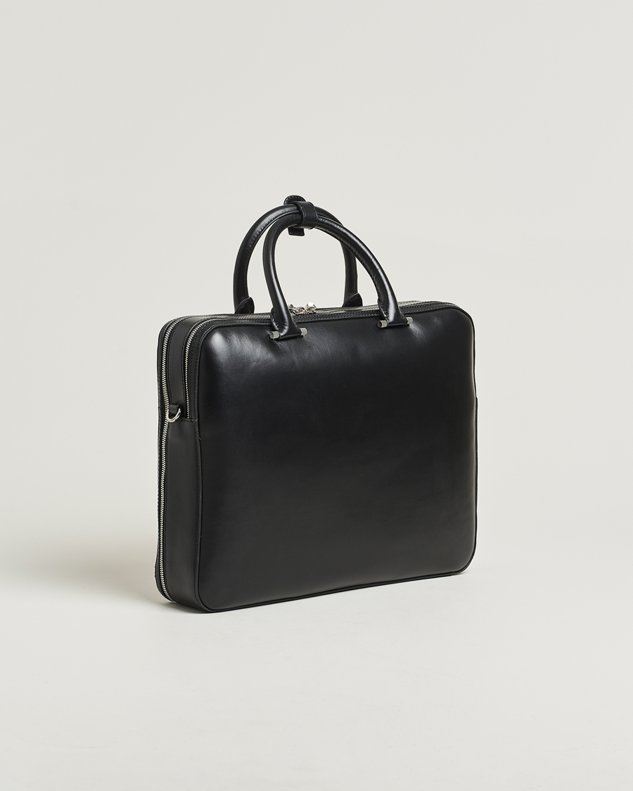 Mies | Laukut | Tiger of Sweden | Valise Smooth Leather Double Zip Briefcase Black