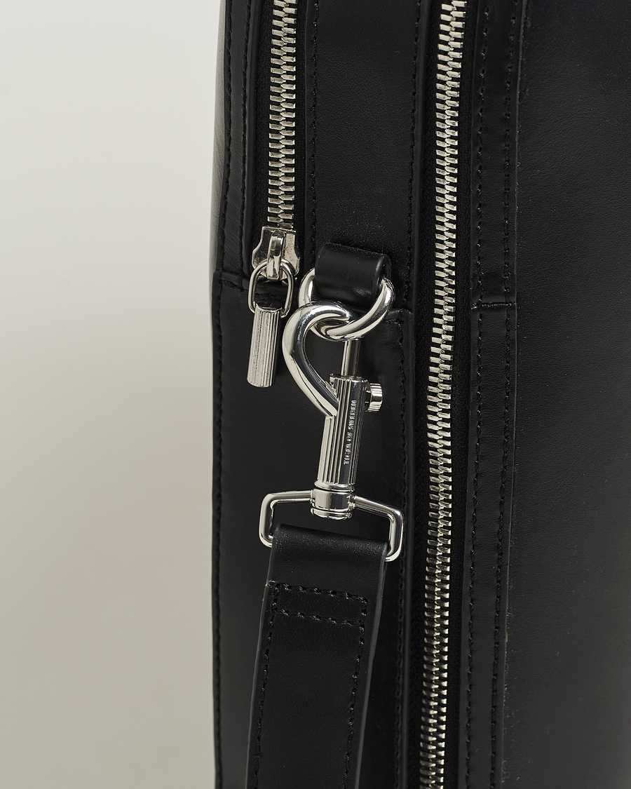 Mies | Laukut | Tiger of Sweden | Valise Smooth Leather Double Zip Briefcase Black