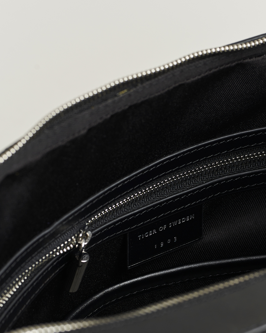 Mies | Laukut | Tiger of Sweden | Valise Smooth Leather Double Zip Briefcase Black