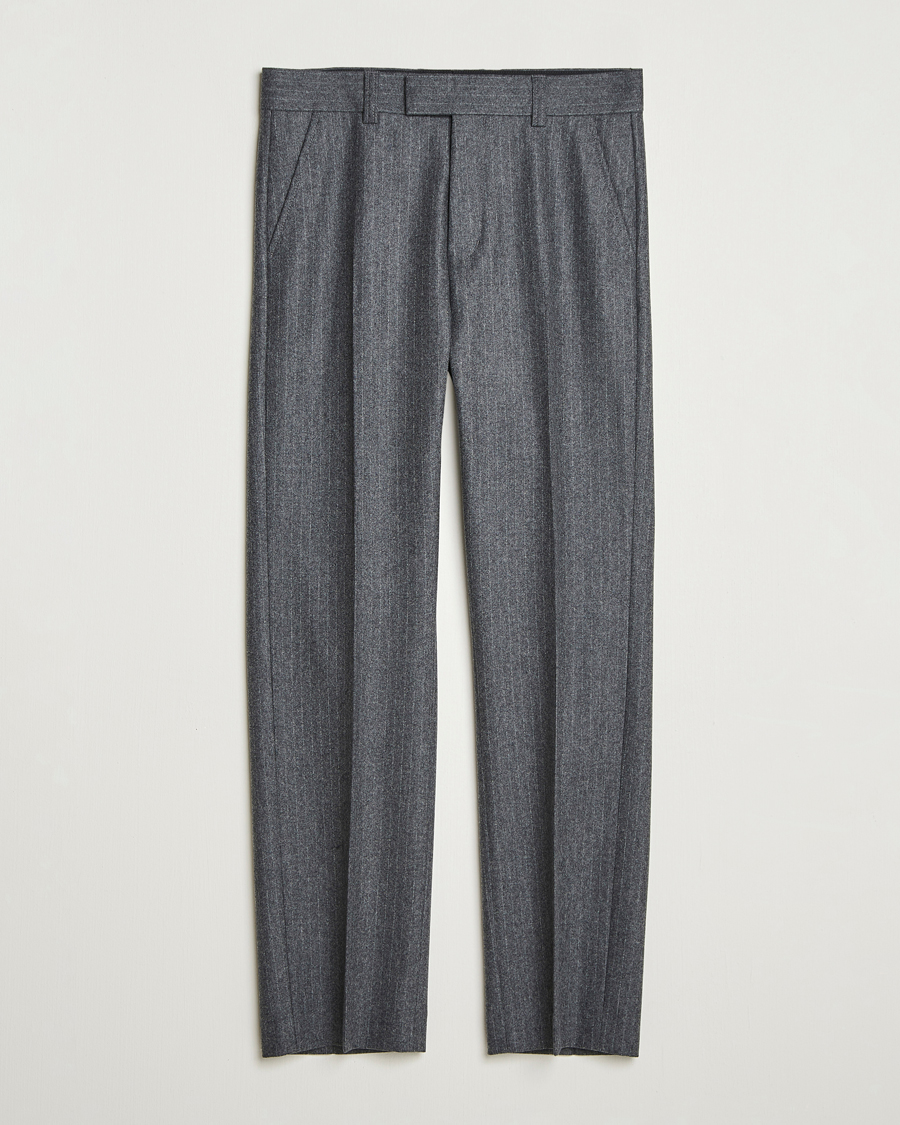Mies | Housut | Tiger of Sweden | Tommie Wool Pleated Pinstriped Trousers Silver