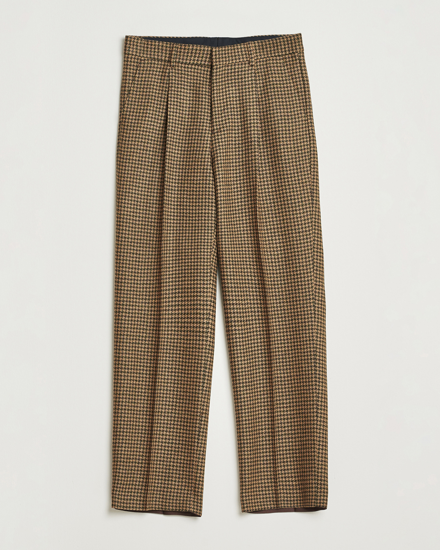 Mies | Housut | Tiger of Sweden | Todne Swedish Wool Dogtooth Trousers Brown Olive