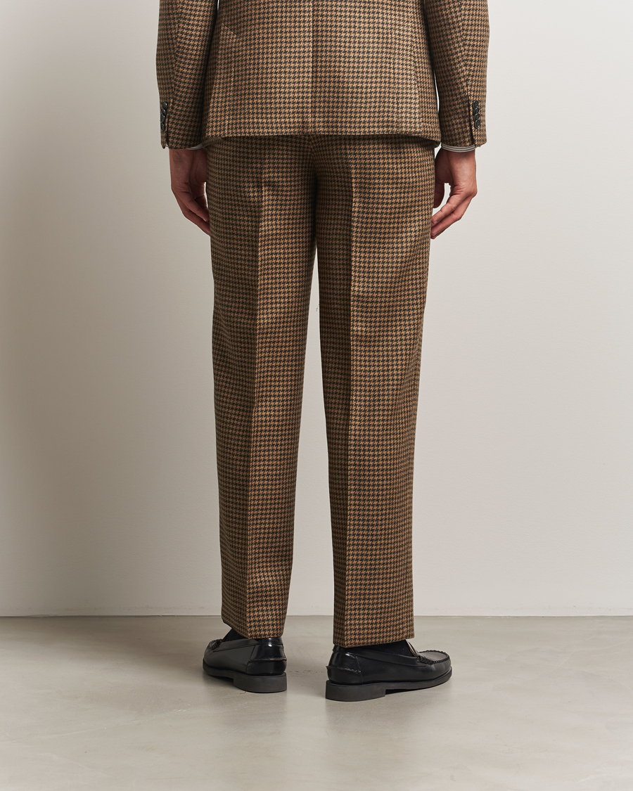 Mies | Housut | Tiger of Sweden | Todne Swedish Wool Dogtooth Trousers Brown Olive