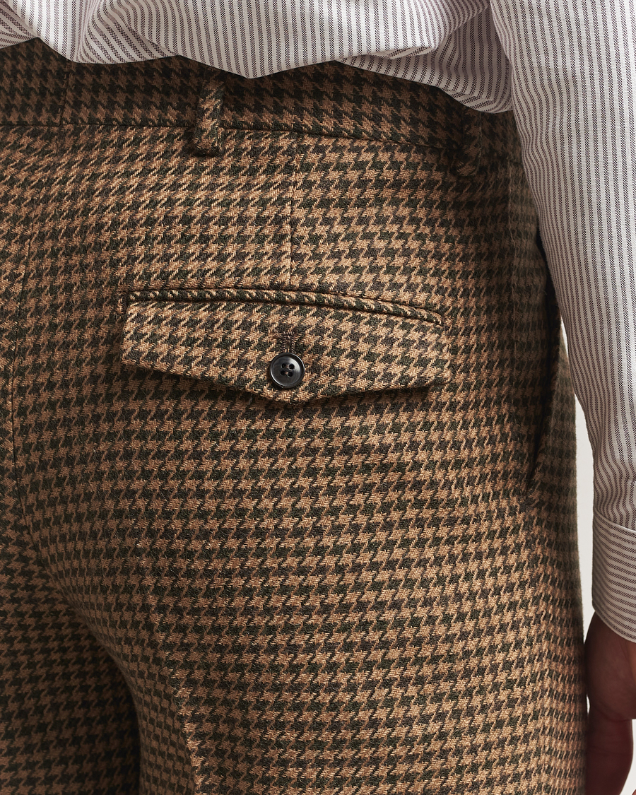 Mies | Housut | Tiger of Sweden | Todne Swedish Wool Dogtooth Trousers Brown Olive