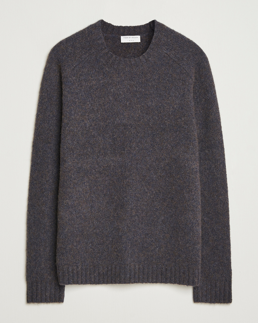 Mies | Puserot | Tiger of Sweden | Adryan Yak/Alpaca Knitted Sweater Blue Function
