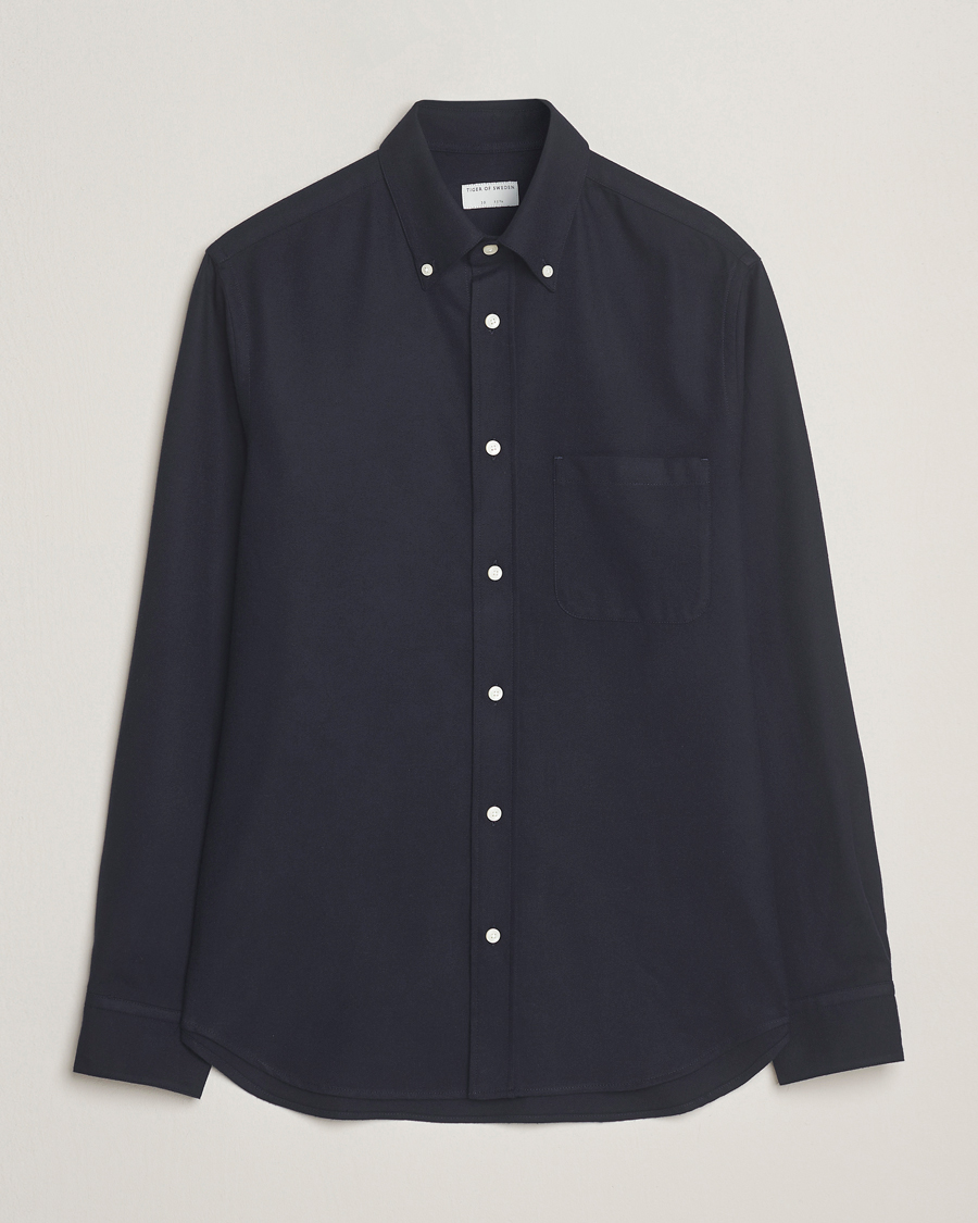Mies | Kauluspaidat | Tiger of Sweden | Bjorn Brushed Twill Shirt Blue Function
