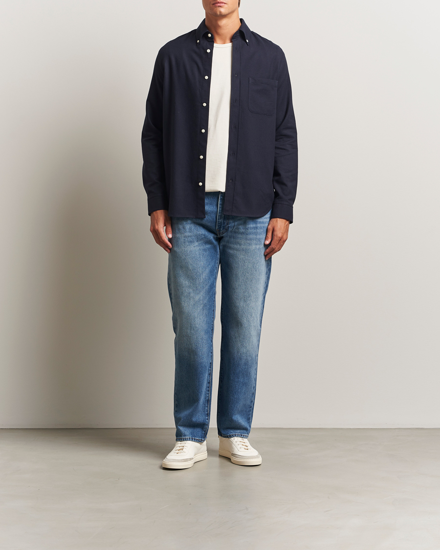 Mies | Kauluspaidat | Tiger of Sweden | Bjorn Brushed Twill Shirt Blue Function