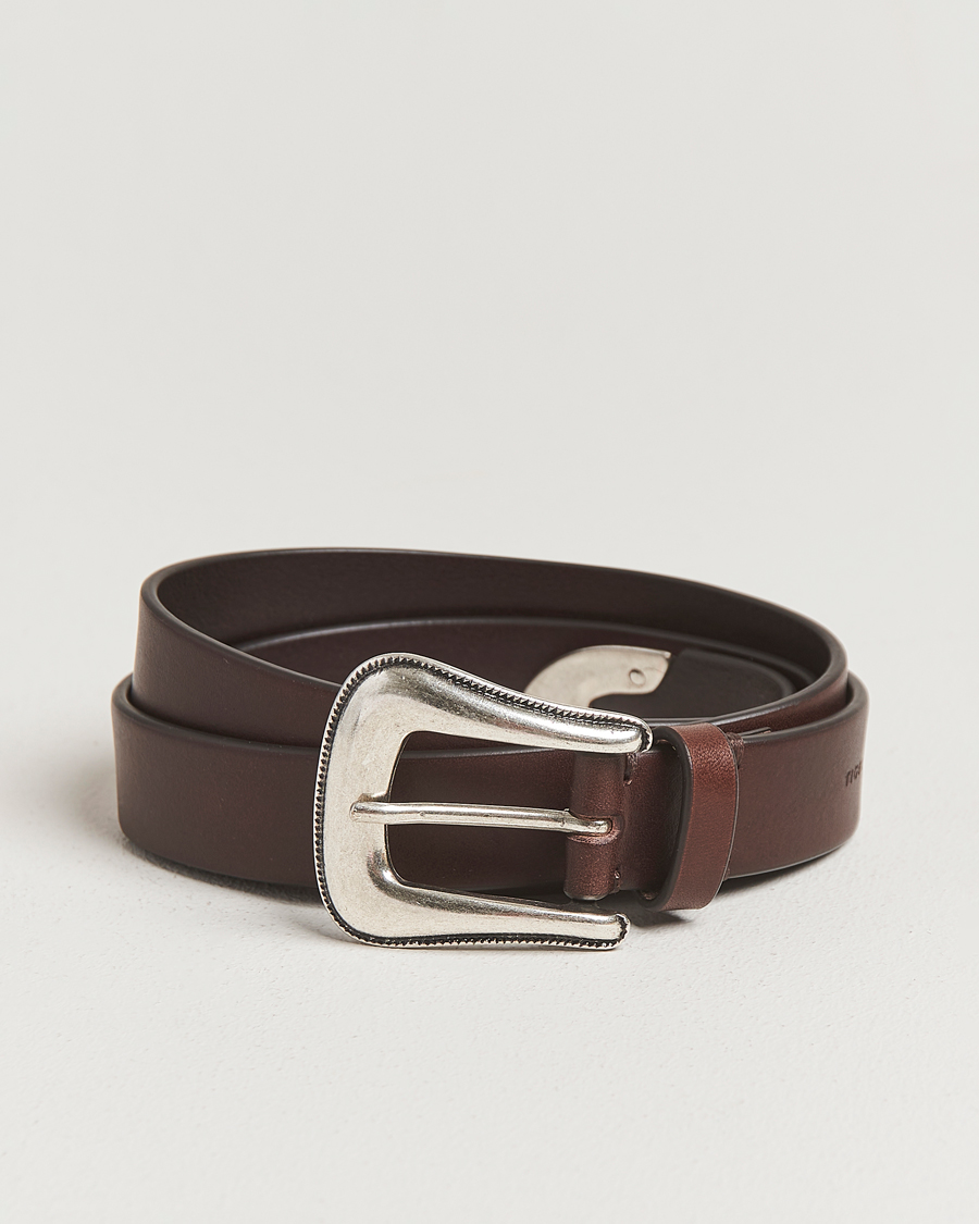Mies | Vyöt | Tiger of Sweden | Ecus Western Leather Belt Dark Brown