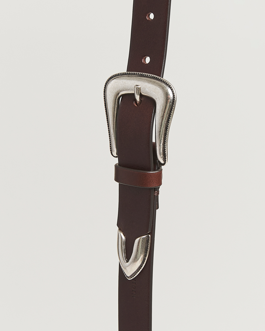 Mies | Vyöt | Tiger of Sweden | Ecus Western Leather Belt Dark Brown
