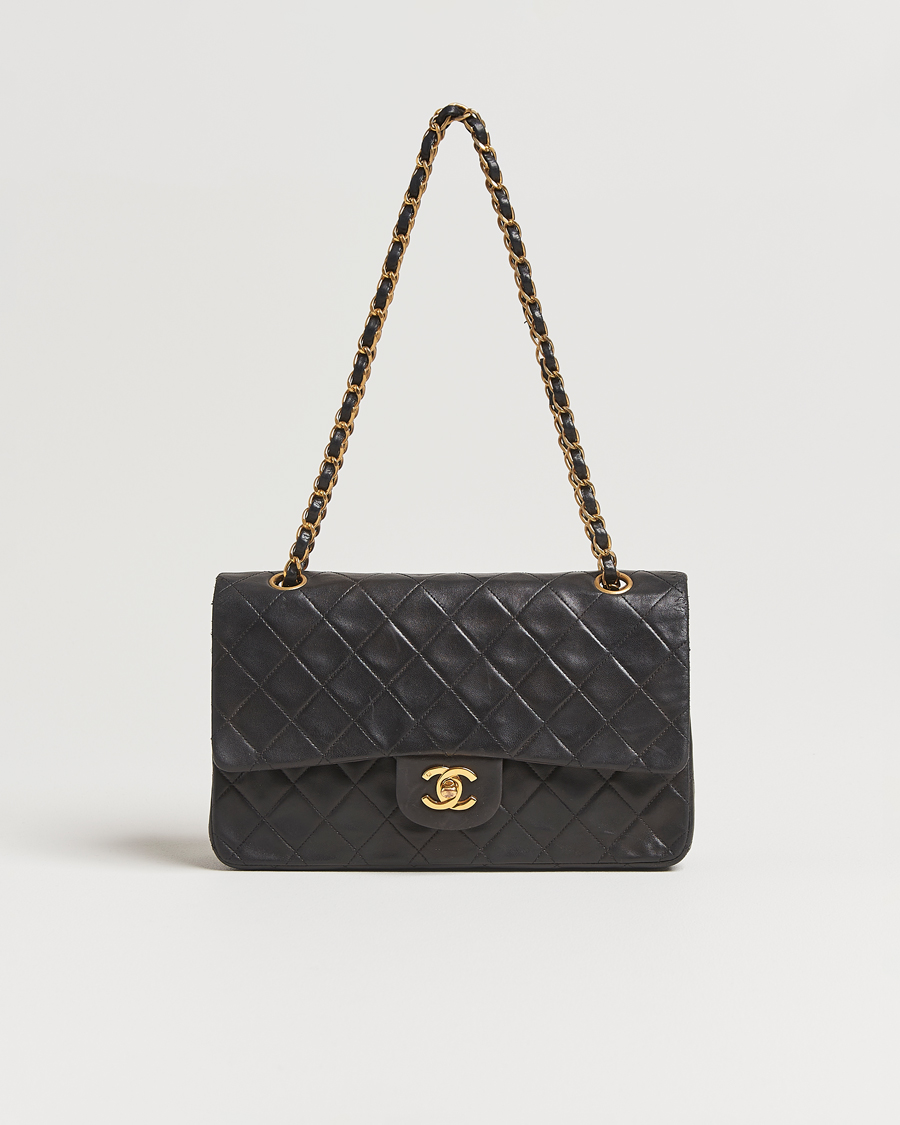 Mies | Chanel Pre-Owned Classic Double Flap Medium Lambskin Black | Chanel Pre-Owned | Classic Double Flap Medium Lambskin Black
