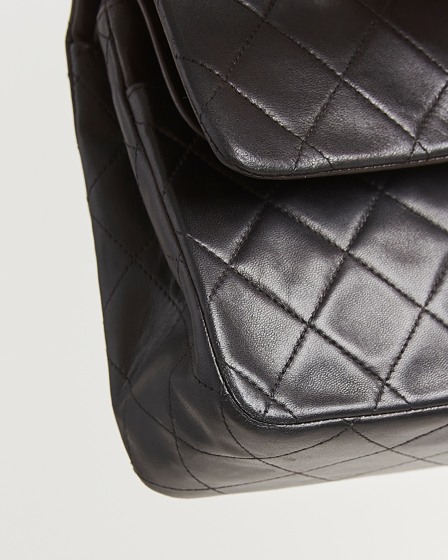 Mies | Chanel Pre-Owned Classic Double Flap Medium Lambskin Black | Chanel Pre-Owned | Classic Double Flap Medium Lambskin Black