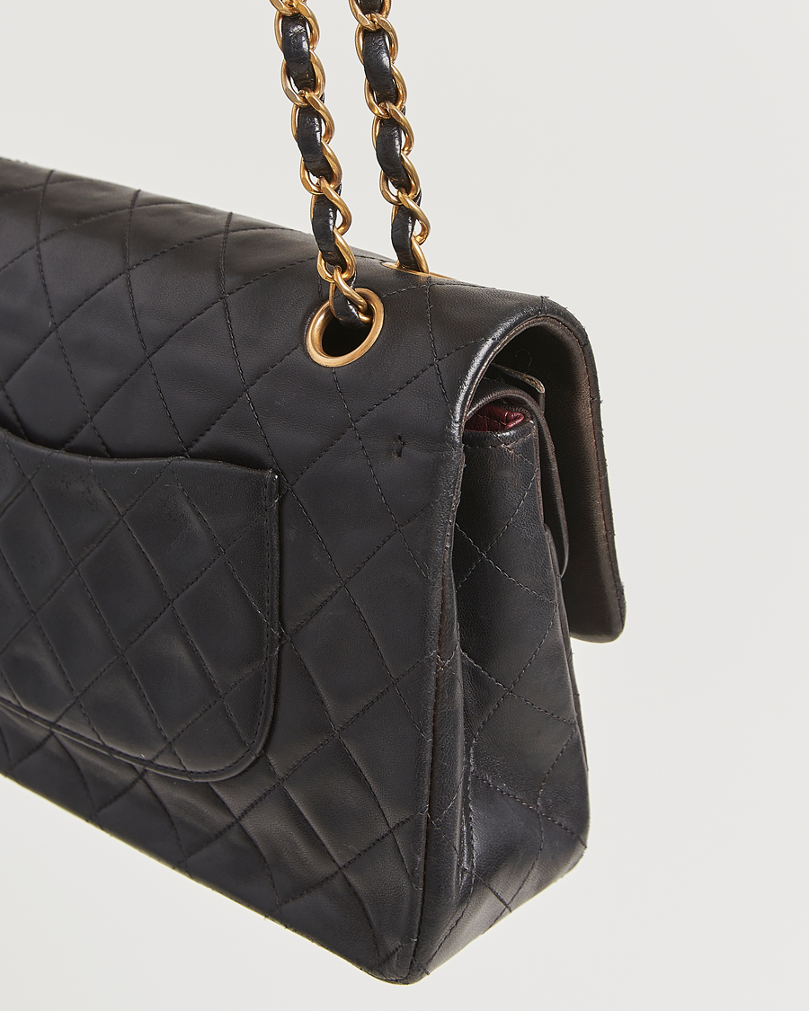 Mies | Chanel Pre-Owned Classic Double Flap Medium Lambskin Black | Chanel Pre-Owned | Classic Double Flap Medium Lambskin Black