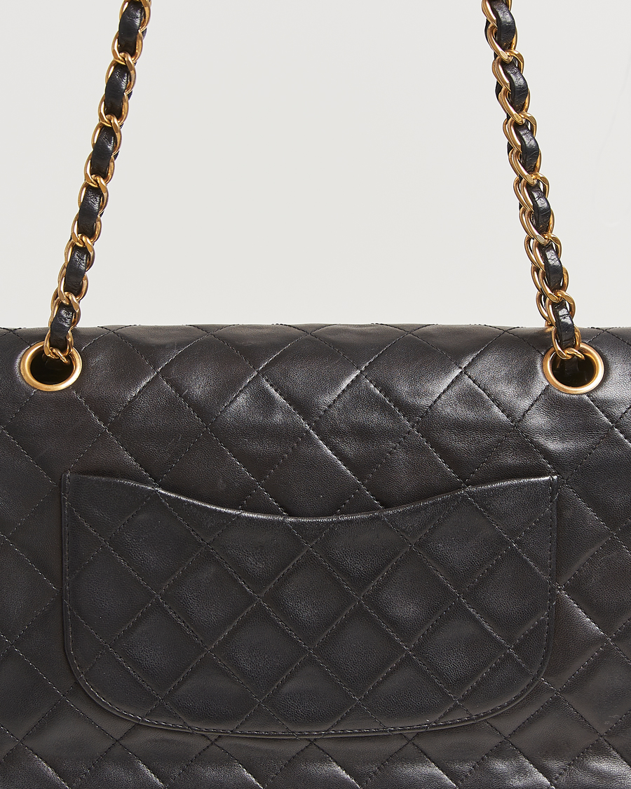 Mies | Chanel Pre-Owned Classic Double Flap Medium Lambskin Black | Chanel Pre-Owned | Classic Double Flap Medium Lambskin Black