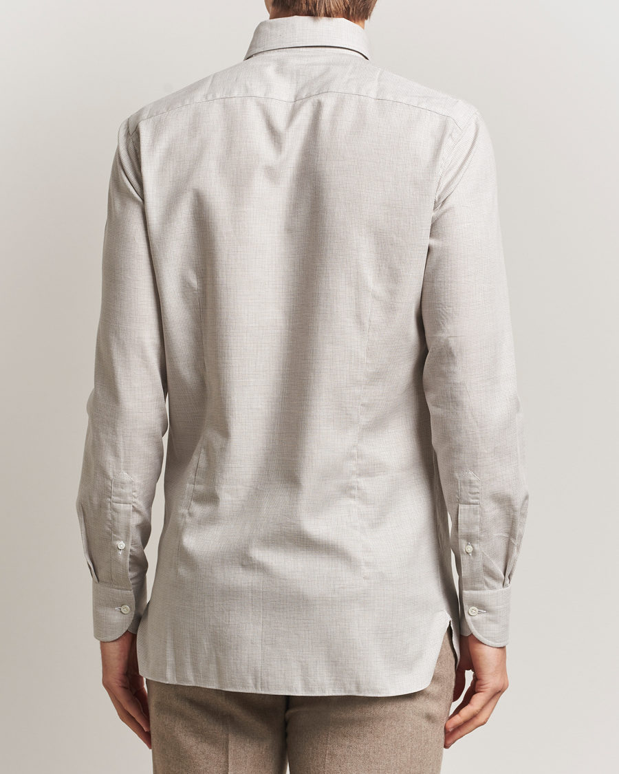 Mies | Kauluspaidat | 100Hands | Micro Houndstooth Flannel Button Down Beige