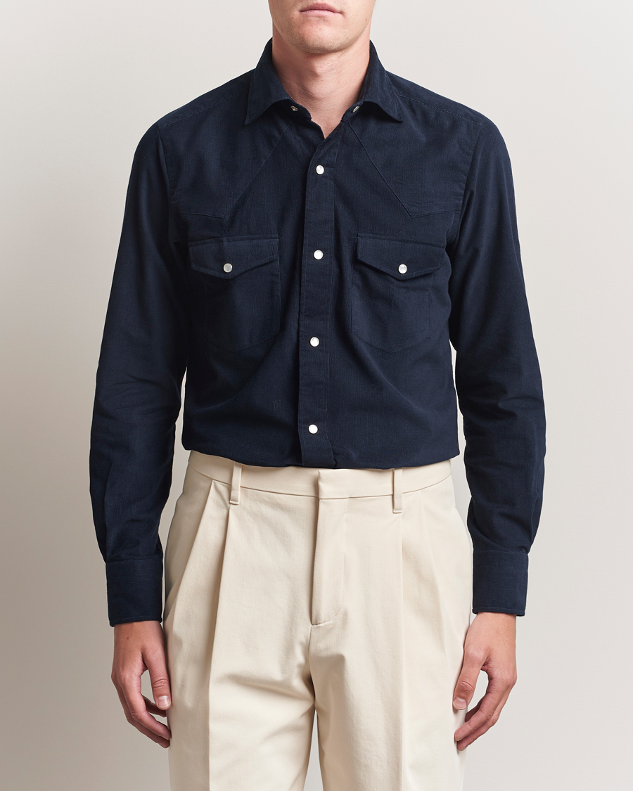 Mies | Kauluspaidat | 100Hands | Western Cord Shirt Navy