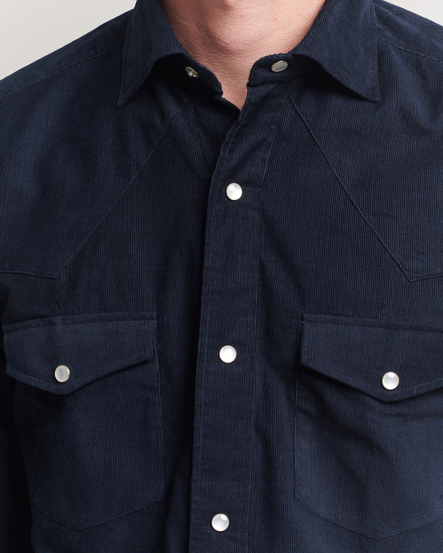 Mies | Kauluspaidat | 100Hands | Western Cord Shirt Navy