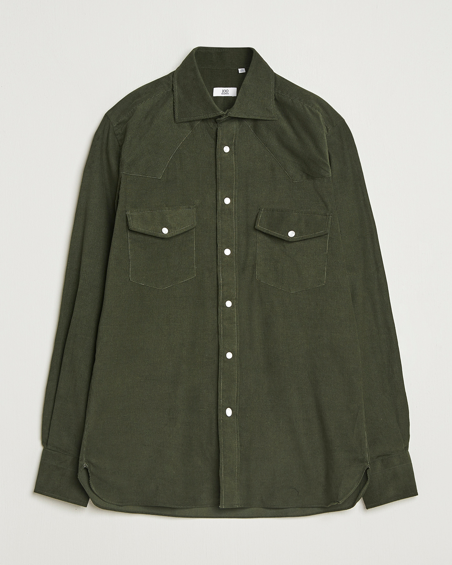 Mies | Kauluspaidat | 100Hands | Western Cord Shirt Olive