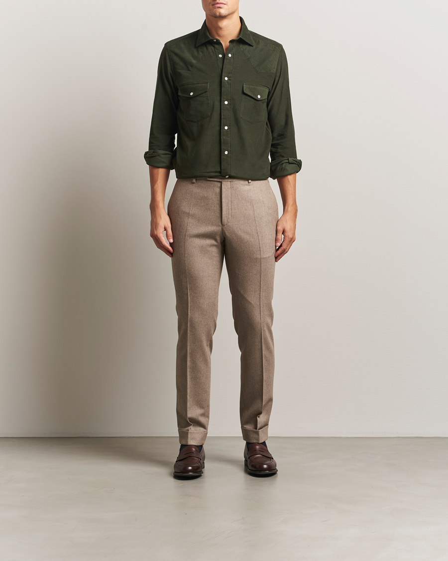 Mies | Kauluspaidat | 100Hands | Western Cord Shirt Olive