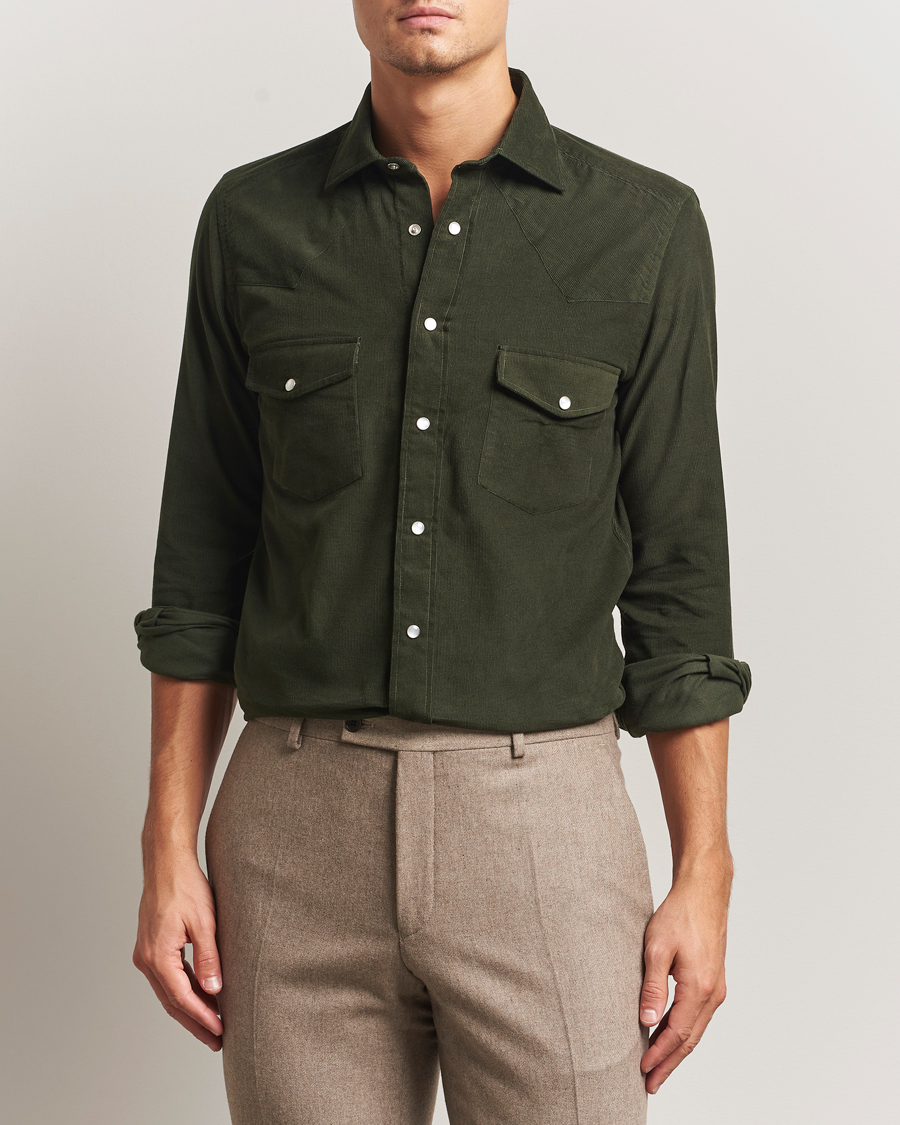 Mies | Kauluspaidat | 100Hands | Western Cord Shirt Olive