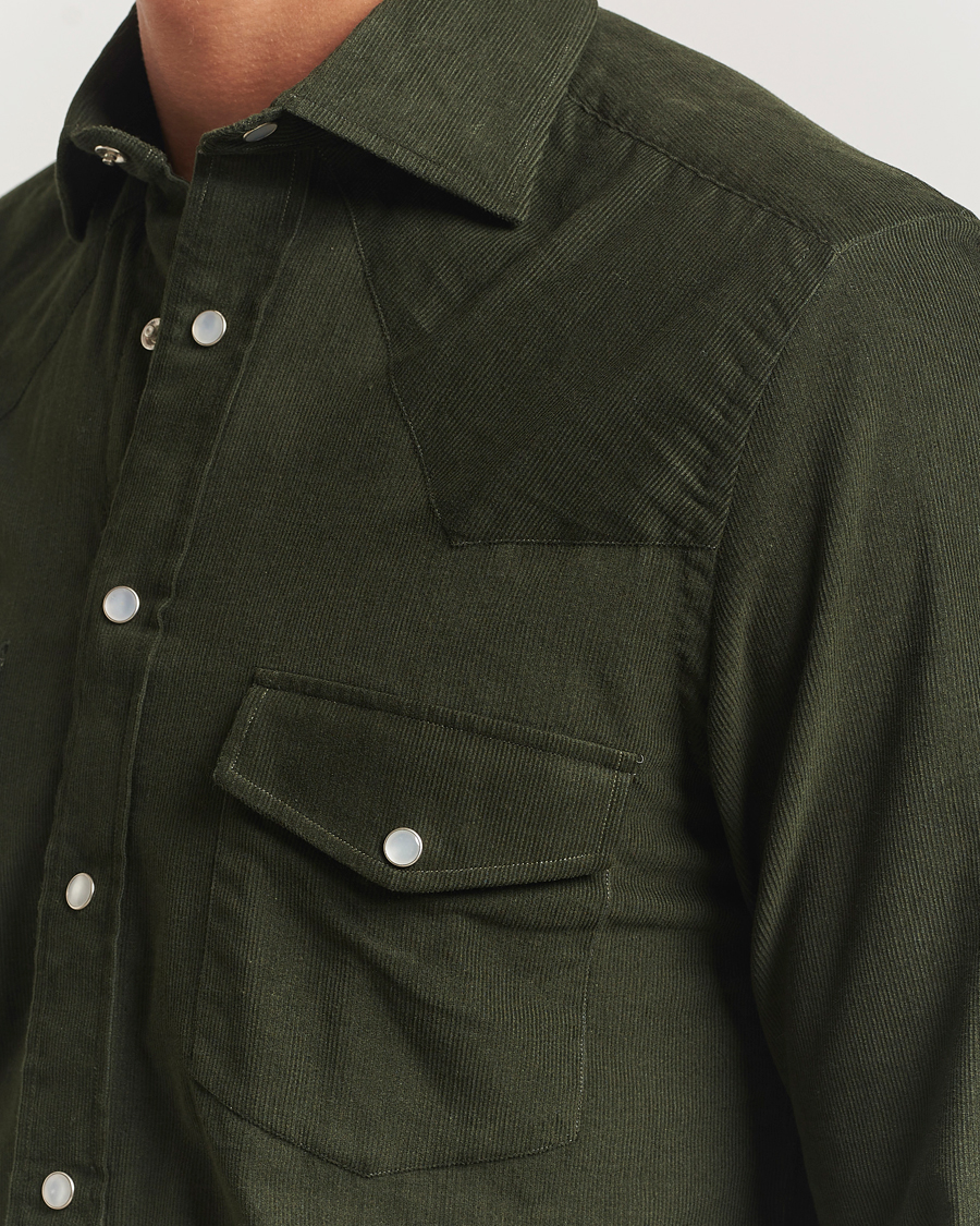 Mies | Kauluspaidat | 100Hands | Western Cord Shirt Olive