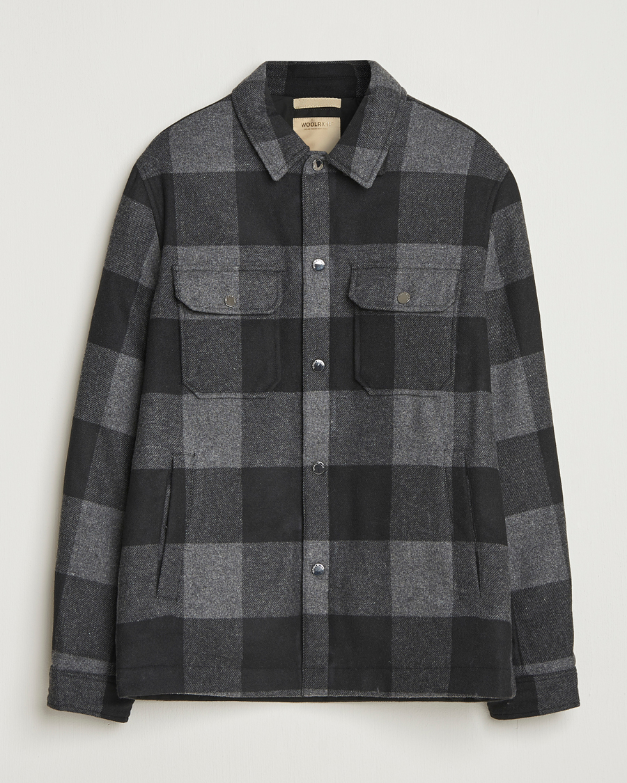 Mies | Takit | Woolrich | Alaskan Melton Wool Shirt Jacket Charcoal Buffalo