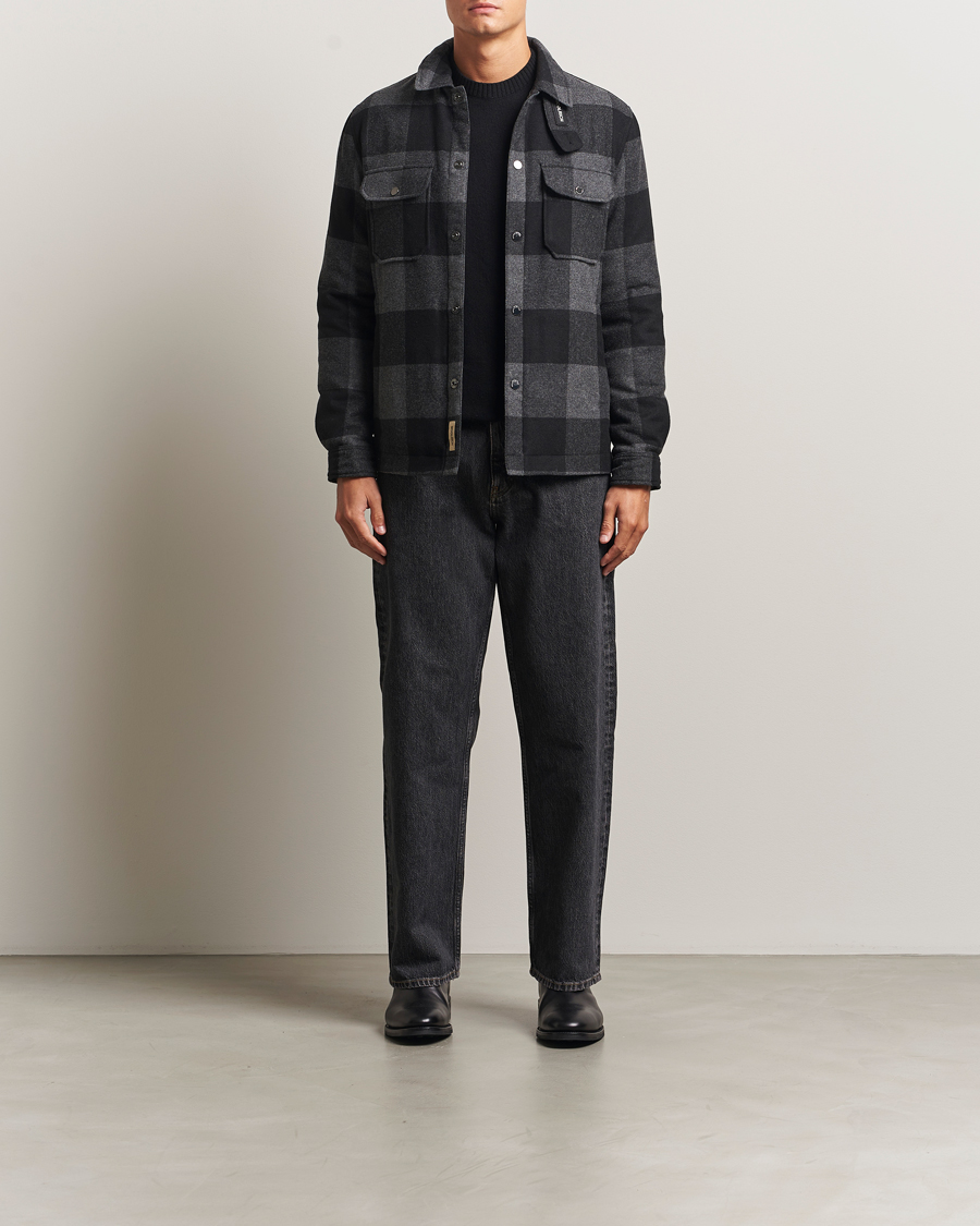 Mies | Takit | Woolrich | Alaskan Melton Wool Shirt Jacket Charcoal Buffalo