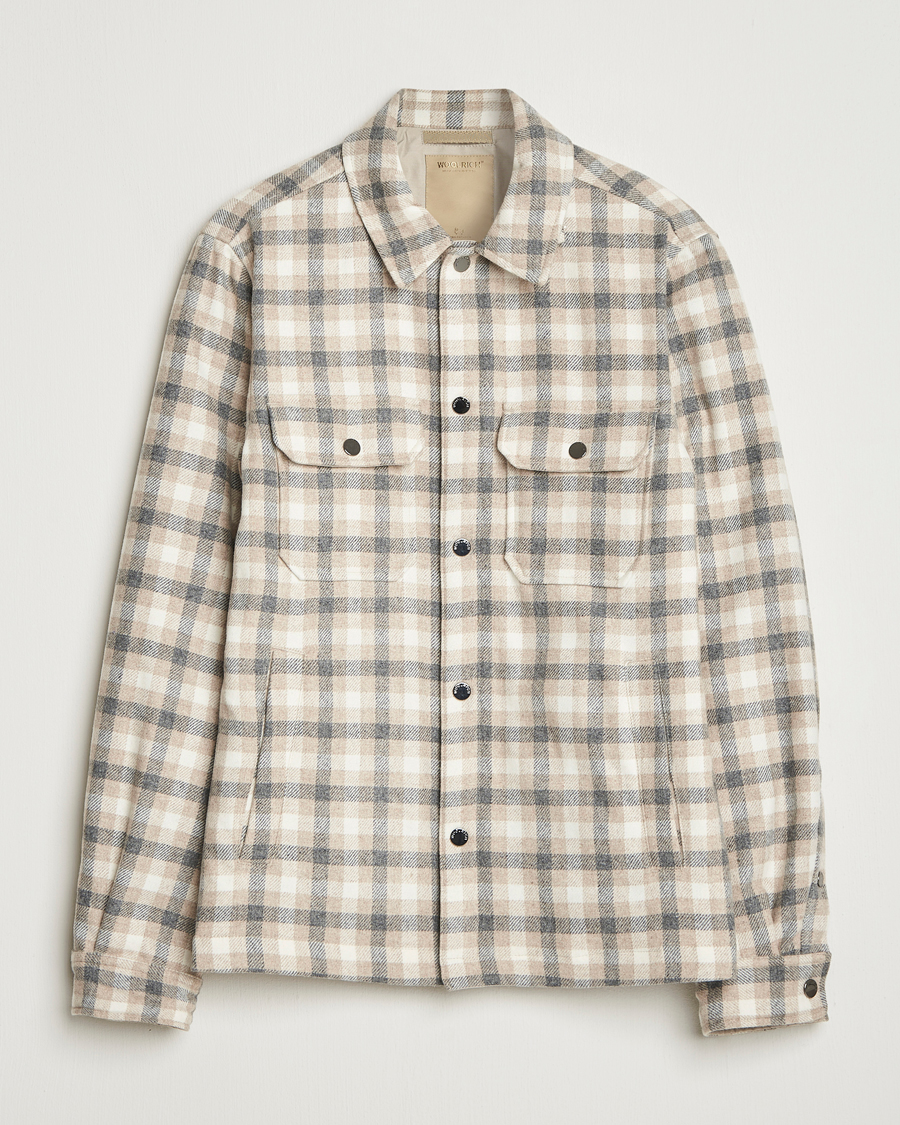 Mies | Takit | Woolrich | Alaskan Melton Wool Shirt Jacket Oatmeal Check