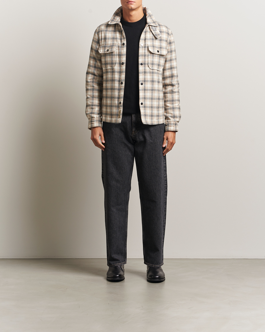 Mies | Takit | Woolrich | Alaskan Melton Wool Shirt Jacket Oatmeal Check