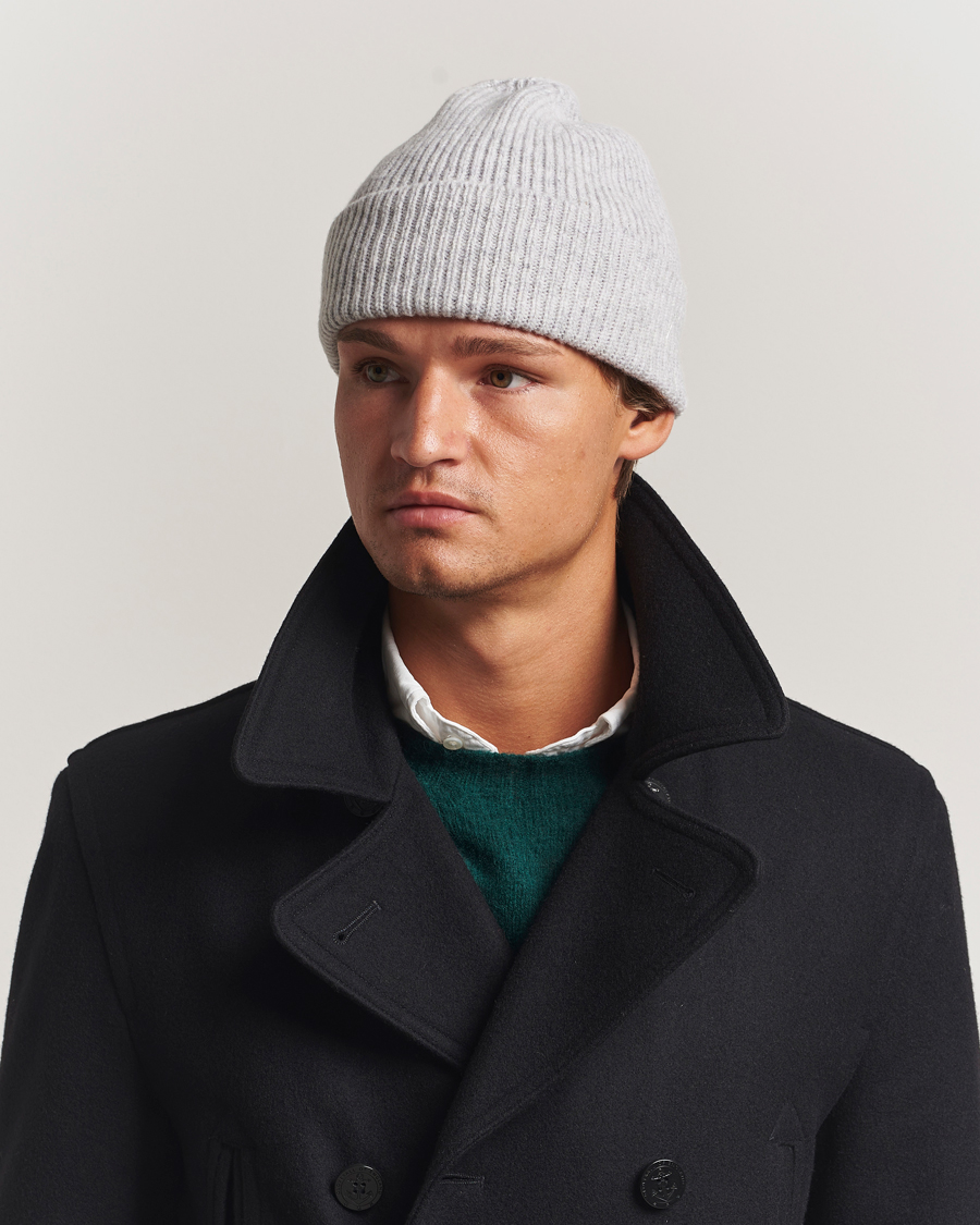 Mies | Pipot | Robert Mackie | Clyde Lambswool Beanie Pearl Grey