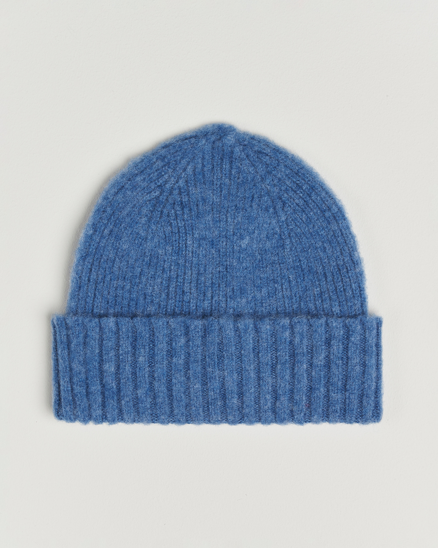 Mies | Pipot | Robert Mackie | Rona Ribbed Shaggy Lambswool Beanie Light Blue