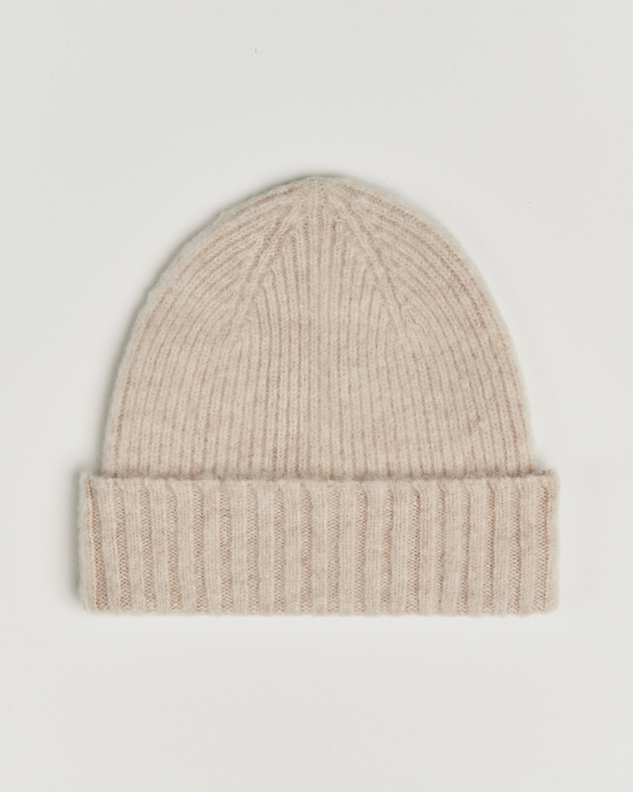 Mies | Pipot | Robert Mackie | Rona Ribbed Shaggy Lambswool Beanie White