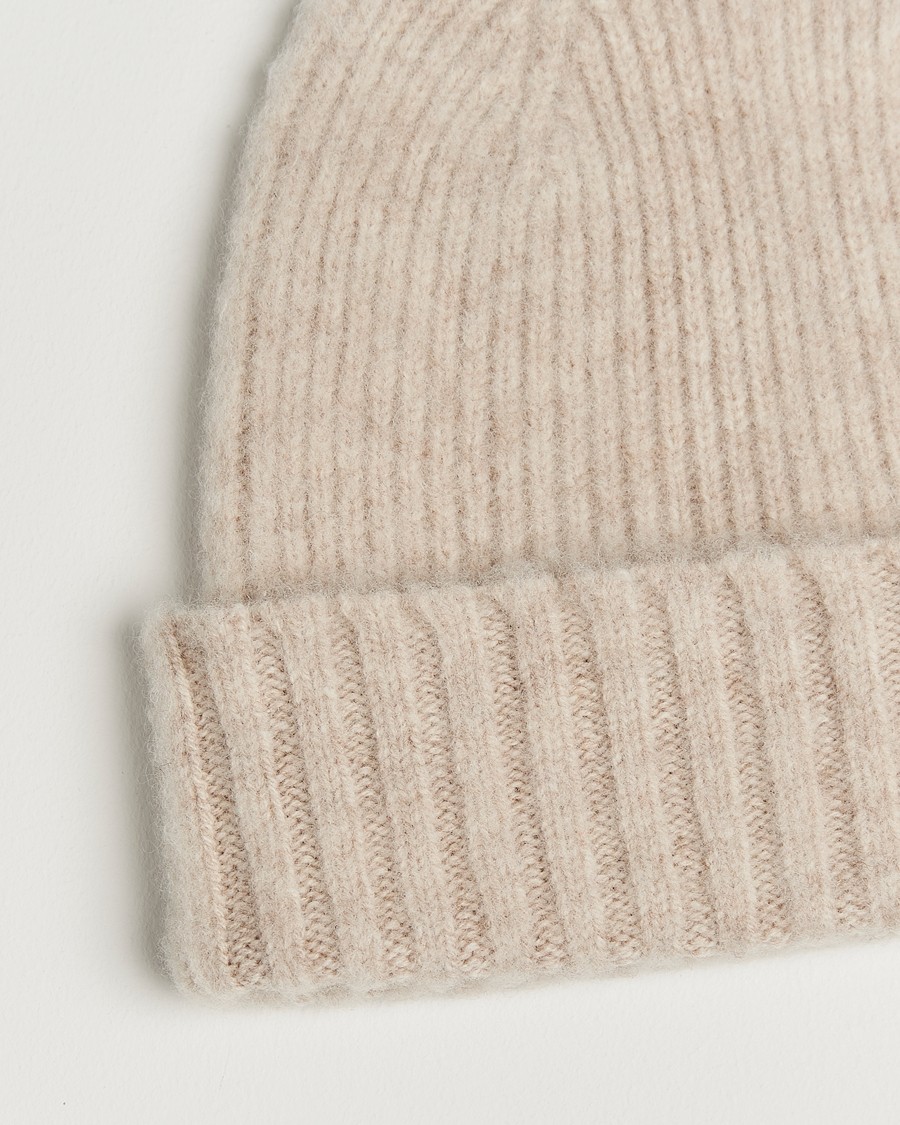 Mies | Pipot | Robert Mackie | Rona Ribbed Shaggy Lambswool Beanie White