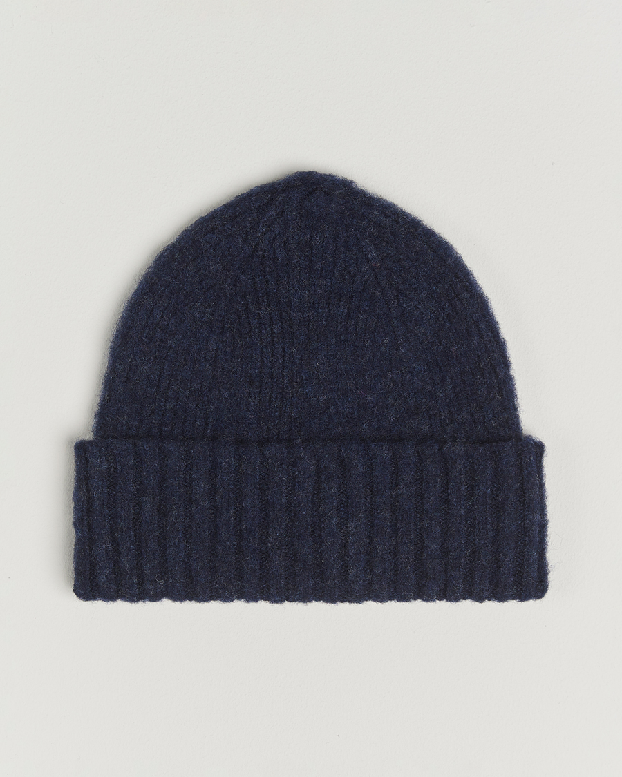 Mies | Pipot | Robert Mackie | Rona Ribbed Shaggy Lambswool Beanie Blue