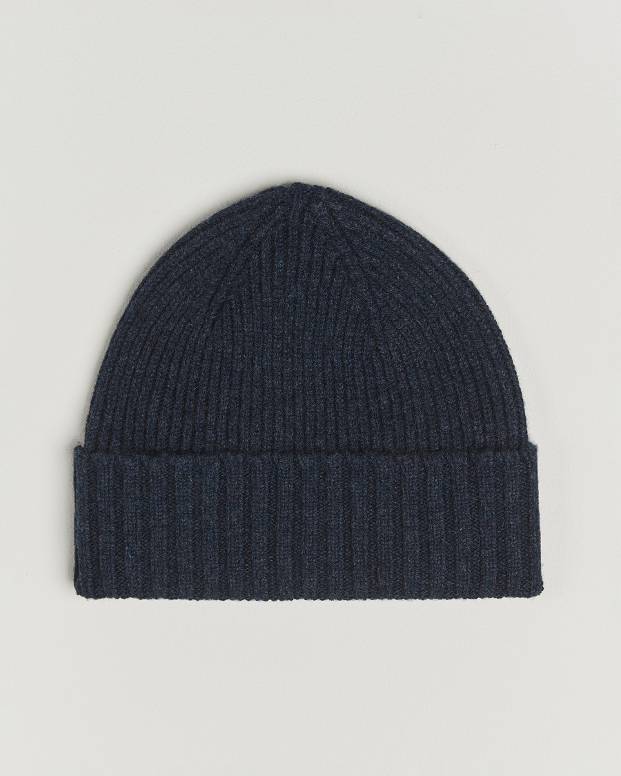 Mies | Pipot | Robert Mackie | Kingswell Ribbed Wool/Cashmere Beanie Navy