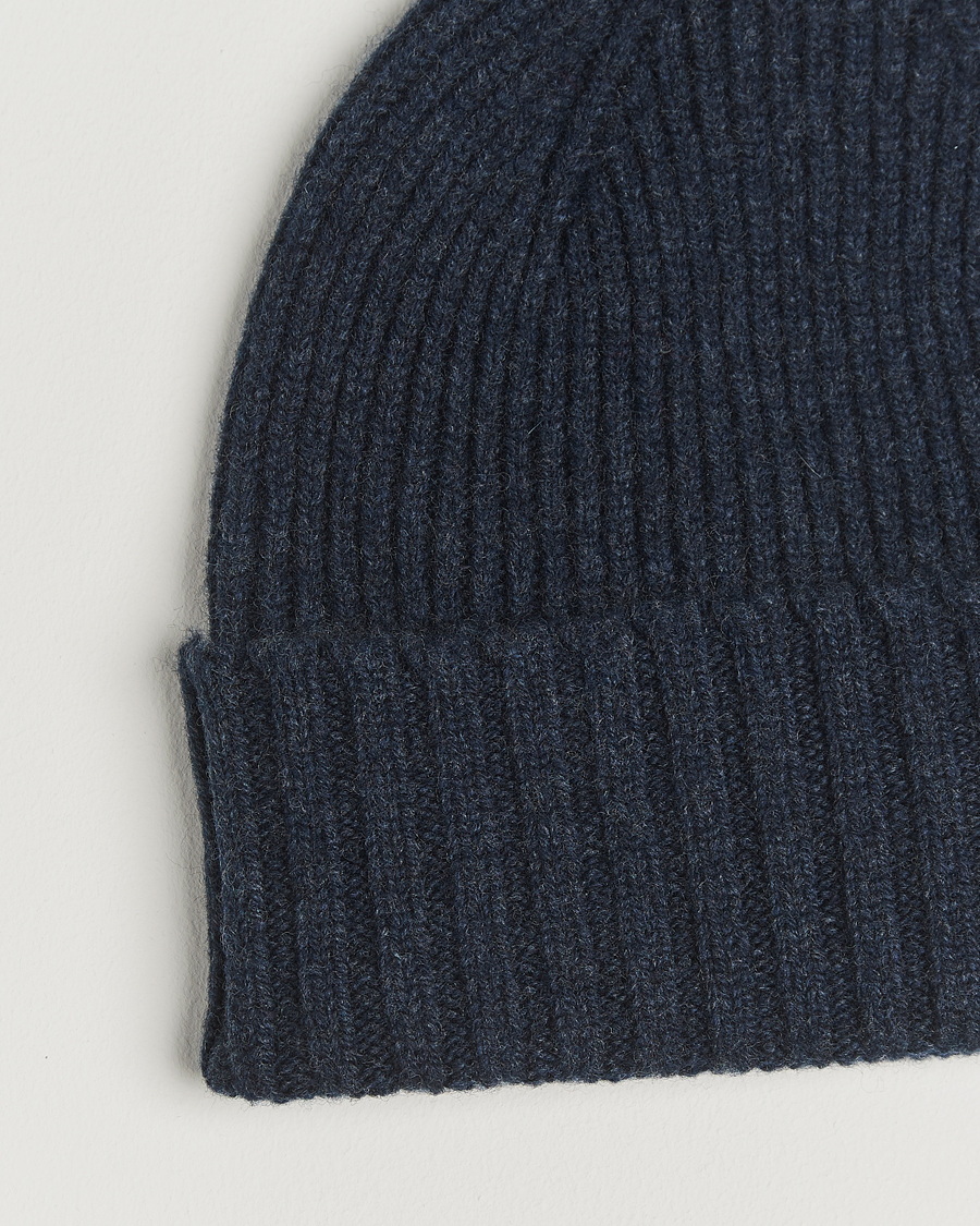 Mies | Pipot | Robert Mackie | Kingswell Ribbed Wool/Cashmere Beanie Navy