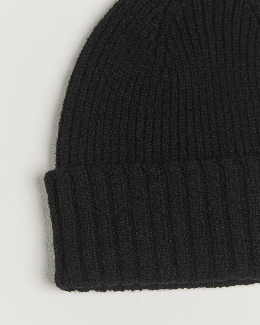Mies | Pipot | Robert Mackie | Kingswell Ribbed Wool/Cashmere Beanie Black