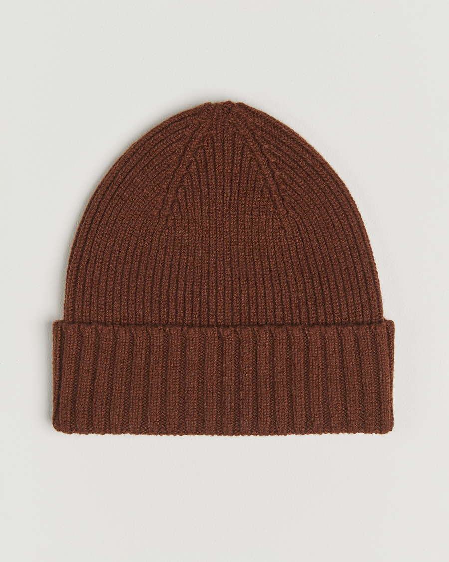Mies | Pipot | Robert Mackie | Kingswell Ribbed Wool/Cashmere Beanie Brown
