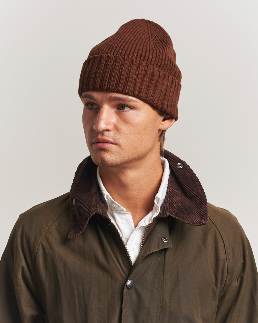 Mies | Pipot | Robert Mackie | Kingswell Ribbed Wool/Cashmere Beanie Brown
