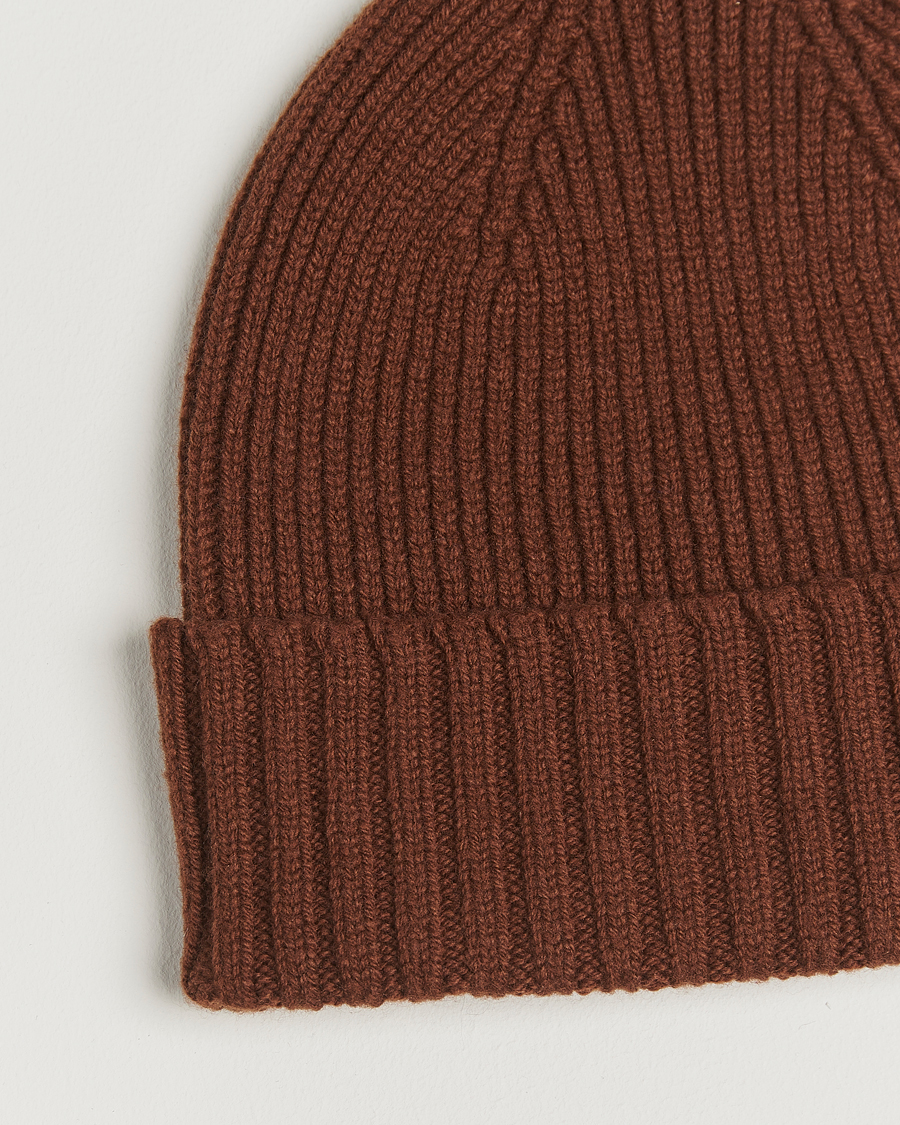 Mies | Pipot | Robert Mackie | Kingswell Ribbed Wool/Cashmere Beanie Brown