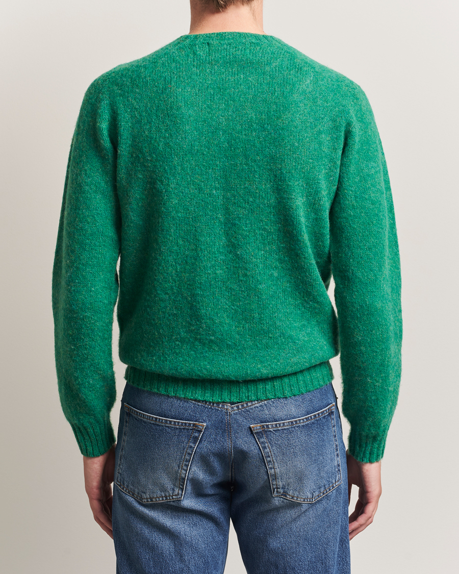 Mies | Puserot | Harley Of Scotland | Brushed Supersoft Lambswool Crewneck Evergreen