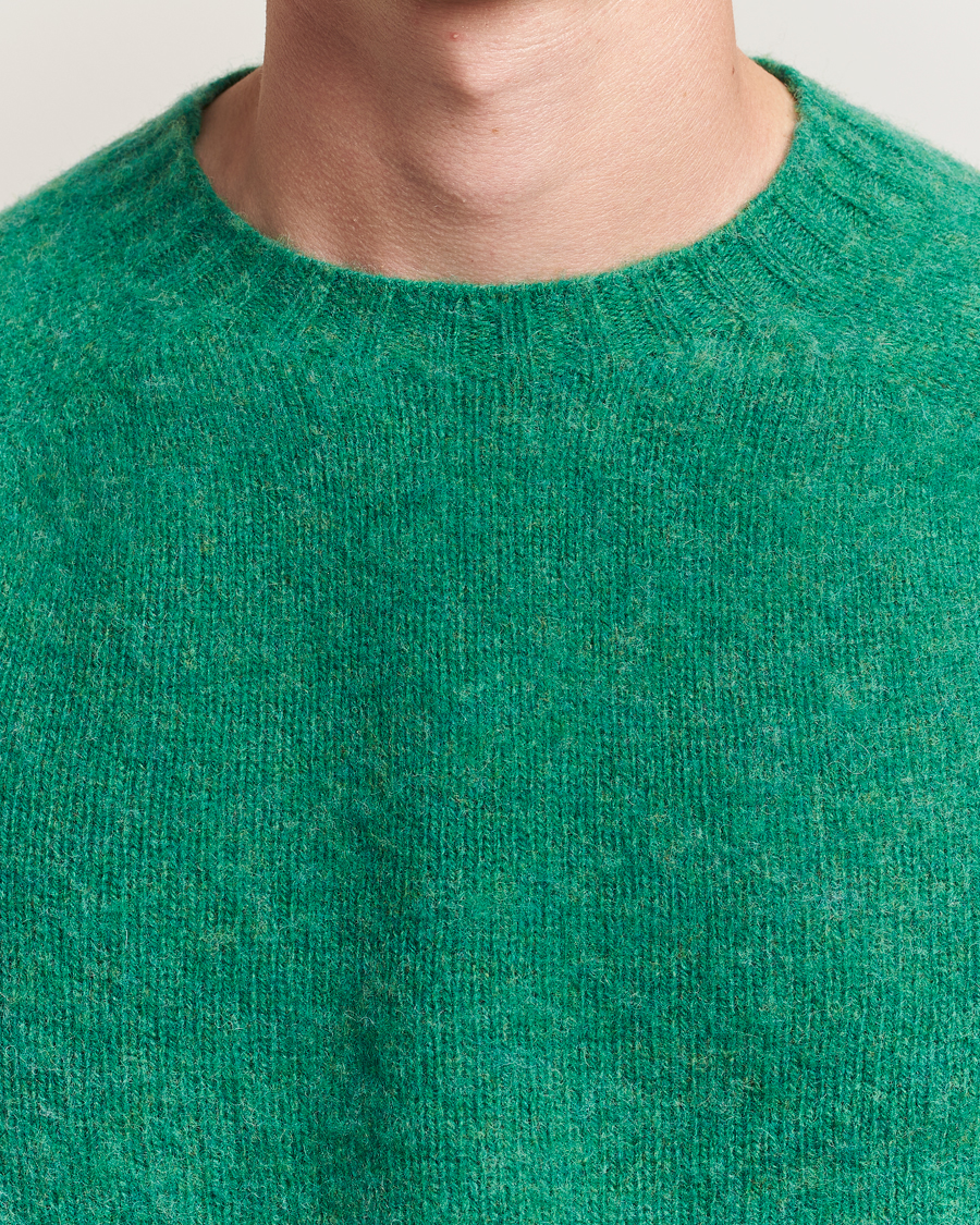 Mies | Puserot | Harley Of Scotland | Brushed Supersoft Lambswool Crewneck Evergreen