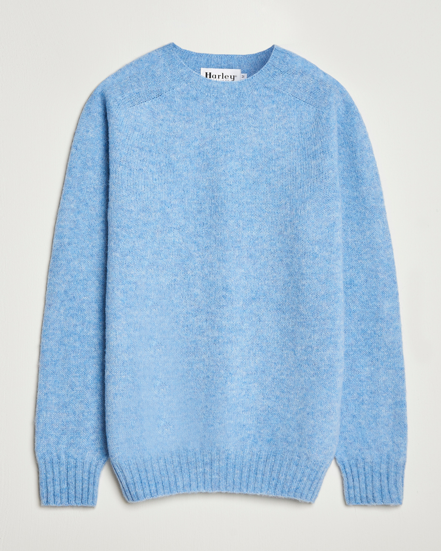 Mies | Puserot | Harley Of Scotland | Brushed Supersoft Lambswool Crewneck Glacier