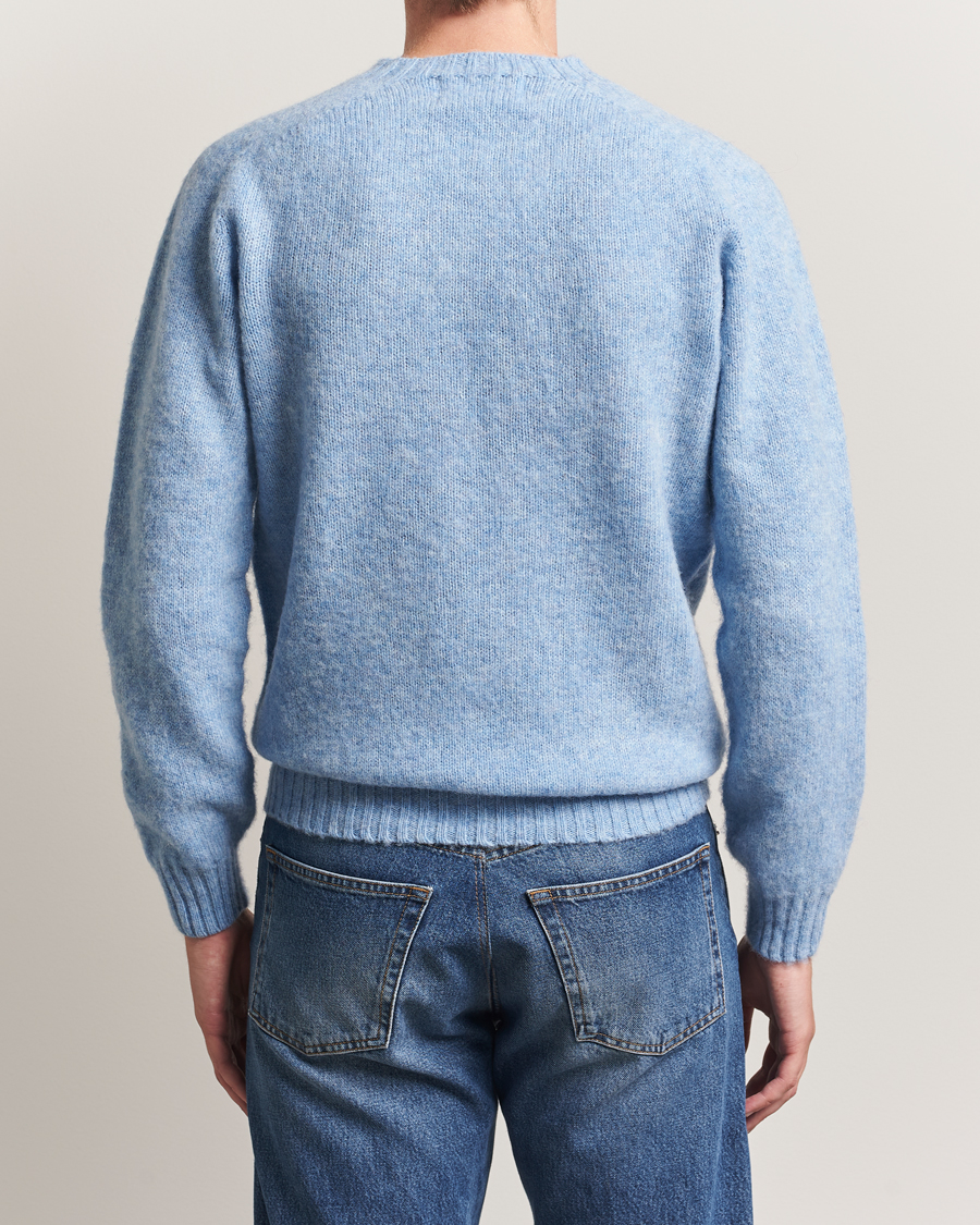 Mies | Puserot | Harley Of Scotland | Brushed Supersoft Lambswool Crewneck Glacier