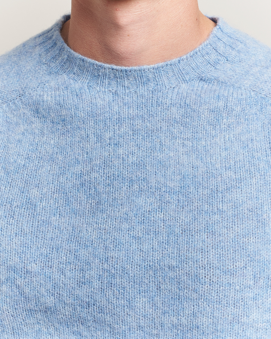 Mies | Puserot | Harley Of Scotland | Brushed Supersoft Lambswool Crewneck Glacier