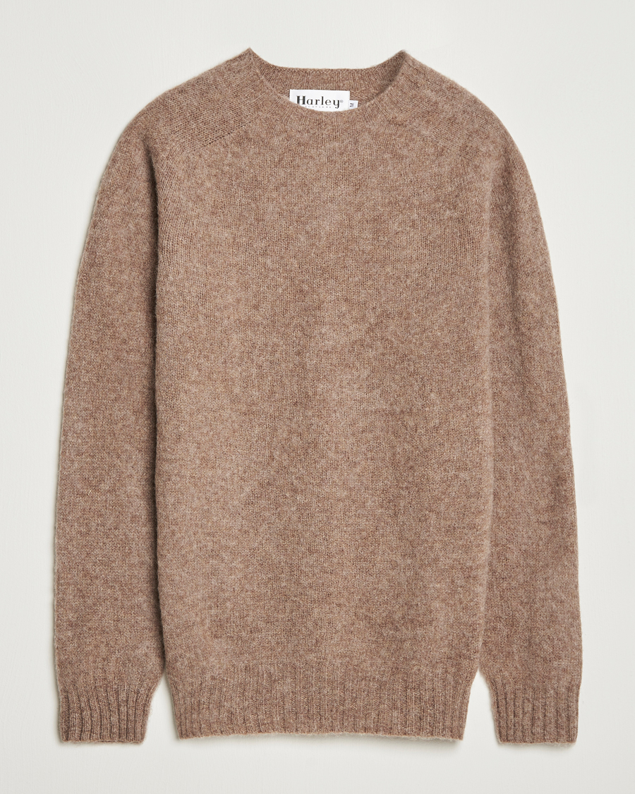 Mies | Puserot | Harley Of Scotland | Brushed Supersoft Lambswool Crewneck Tundra