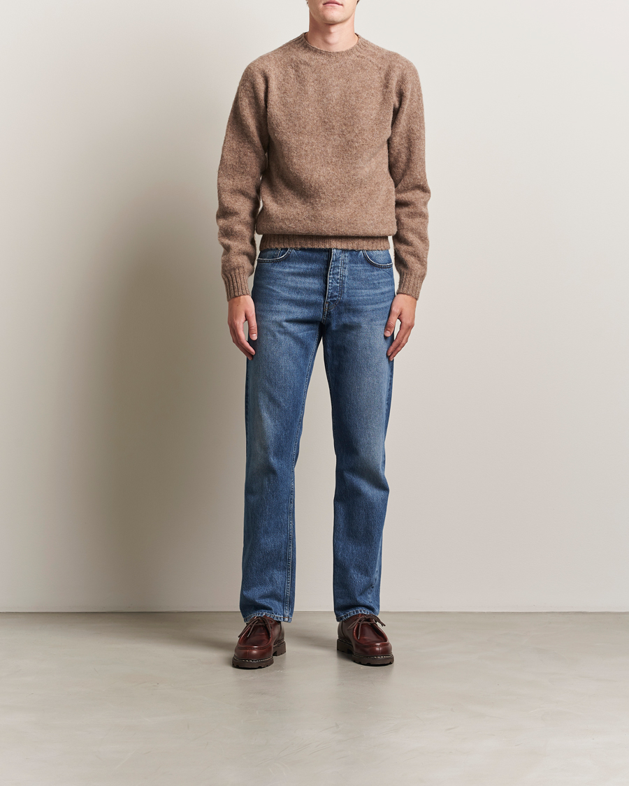 Mies | Puserot | Harley Of Scotland | Brushed Supersoft Lambswool Crewneck Tundra