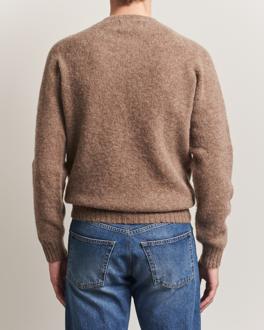 Mies | Puserot | Harley Of Scotland | Brushed Supersoft Lambswool Crewneck Tundra
