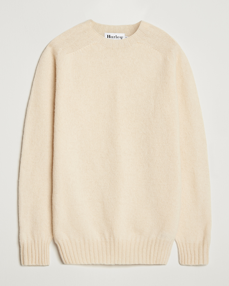 Mies | Puserot | Harley Of Scotland | Brushed Supersoft Lambswool Crewneck Vanilla