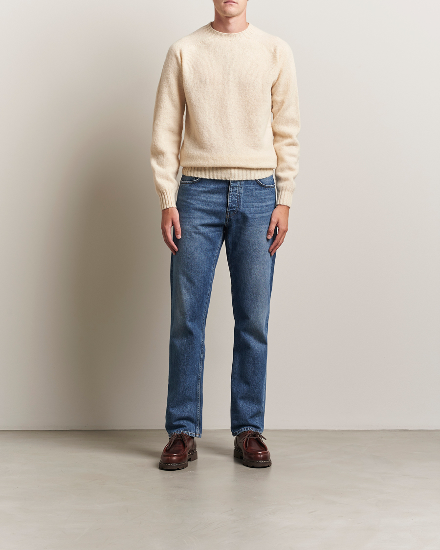 Mies | Puserot | Harley Of Scotland | Brushed Supersoft Lambswool Crewneck Vanilla