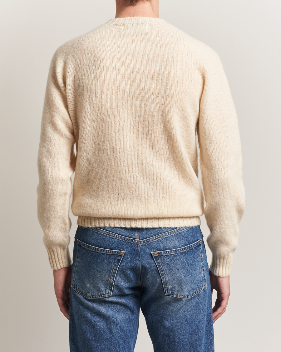Mies | Puserot | Harley Of Scotland | Brushed Supersoft Lambswool Crewneck Vanilla